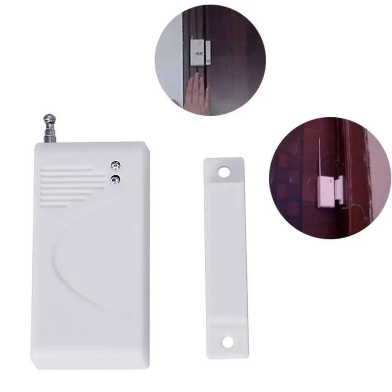 Sensor inalámbrico de puerta y ventana, Detector de alarma de madera de contacto magnético, Panel de alarma GSM para el hogar, 315MHz, código 2262