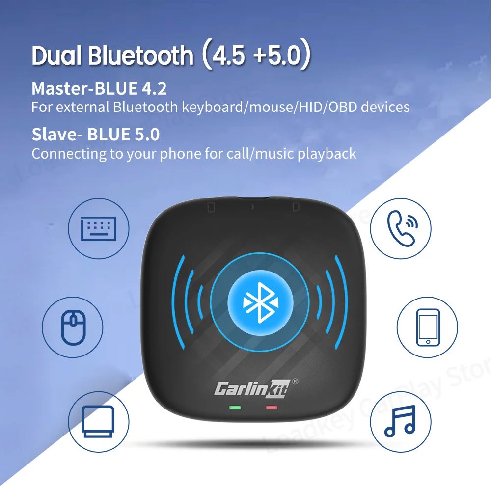 Carlinkit 무선 카플레이 Ai 박스, BMW, 폭스바겐, 기아, 벤츠, 4 + 64G, LTE 플레이 스토어용, 안드로이드, 올인원 박스