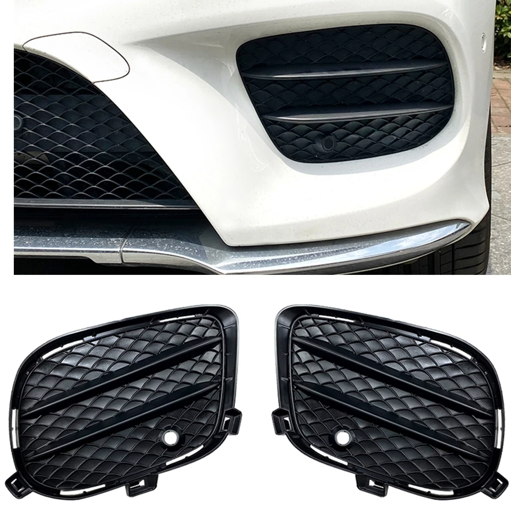 For Mercedes-Benz GLE GLS GLE Class W166 X166 C292 Coupe AMG Front Bumper Fog Light Lamp Cover Side Air Intake Vent Frame Grille