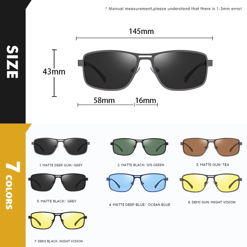 2026 Top Men Polarized Sunglasses Anti-UV Driving Frishing Sun Glasses For Men Square Goggles Eyewear Gafas De Sol zonnebril