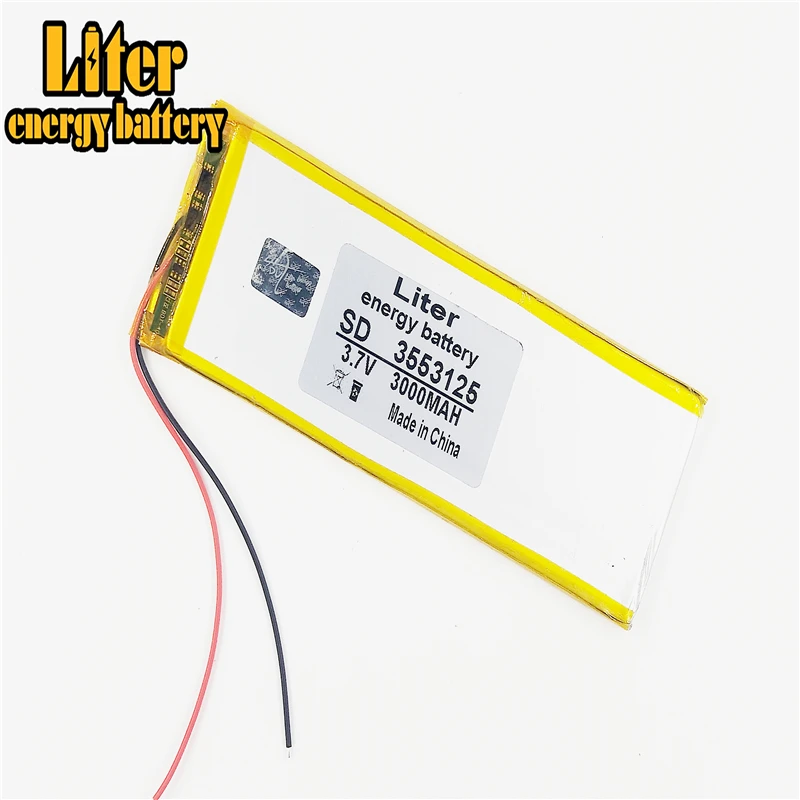 ที่ดีที่สุดแบตเตอรี่ยี่ห้อ 3.7V 3000Mah 3553125 แบตเตอรี่ลิเธียมโพลิเมอร์Li-Poแบบชาร์จแบตเตอรี่สำหรับMp4 Mp5 GPS PAD E-Bookแท็บเล็ตPc Powe