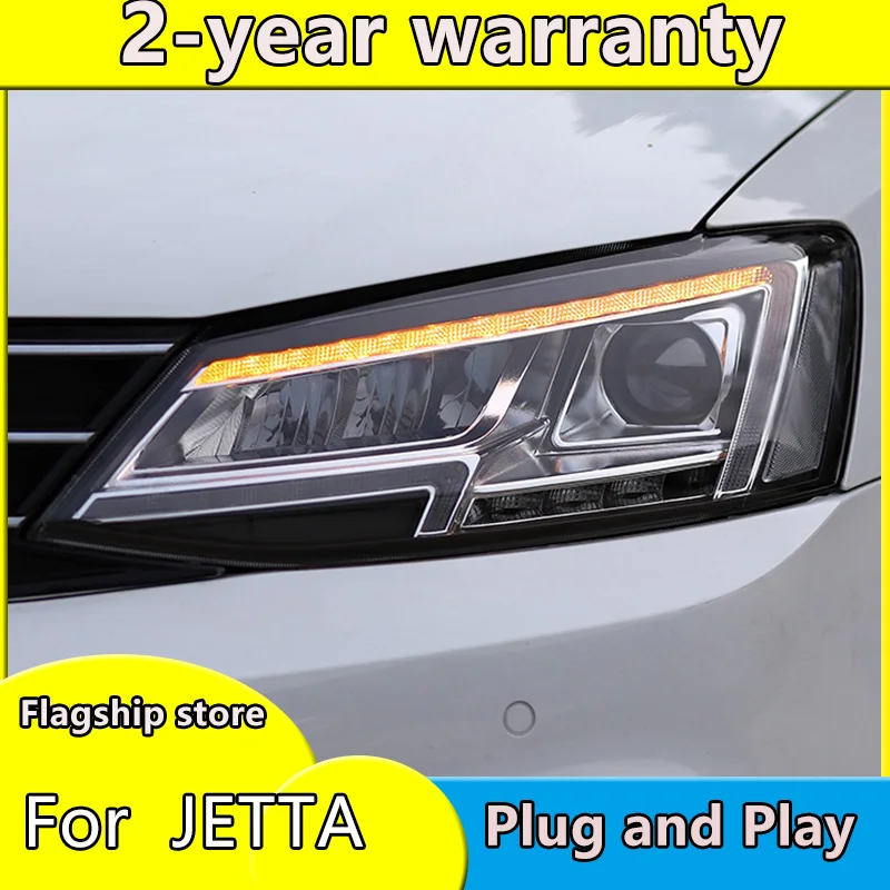 Car Styling For VW Jetta Headlights 2012-2018 Dynamic Turn Signal For Jetta All LED Head lamp Led DRL