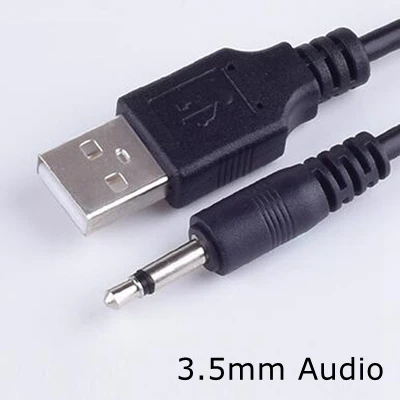 Czarny 1m gniazdo USB Aux 2.5mm 3.5mm dźwięk Mono 4 polak kabel USB2.5 2.5mm gniazdo USB USB 2.0 do DC2.5mm 2A ładowania kabel zasilający 3FT