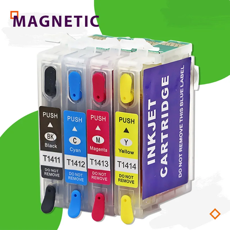 Refillable ink cartridge T1411 T1412 T1413 T1414 compatible for Epson ME 32 33 320 330 350 ME OFFICE 620F 560W 535 570 Printer