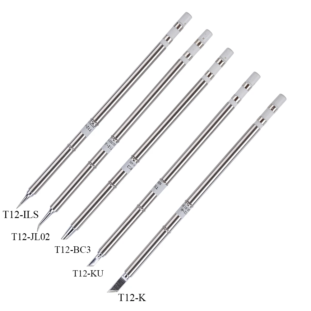 

5Pcs/lot LEAD-FREE T12 Solder Soldering Iron Tips Set T12-K T12-JL02 T12-ILS Welding Tips for Hakko Soldering Rework Station