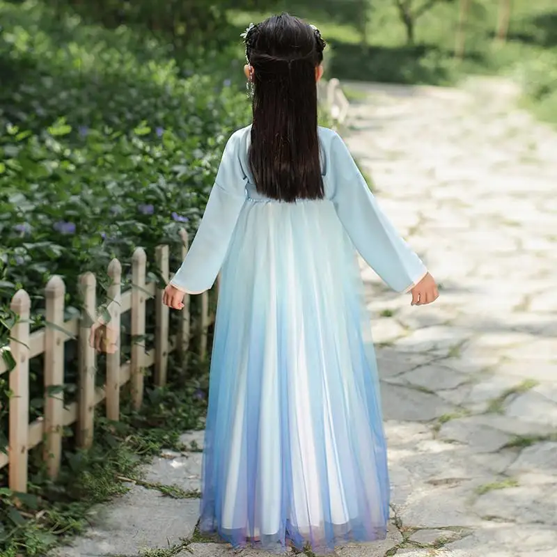 สาวฤดูใบไม้ร่วงใหม่โบราณสไตล์จีน Hanfu Super Fairy แขนยาว Sweet Lovely Princess กระโปรงพรรคเครื่องแต่งกาย