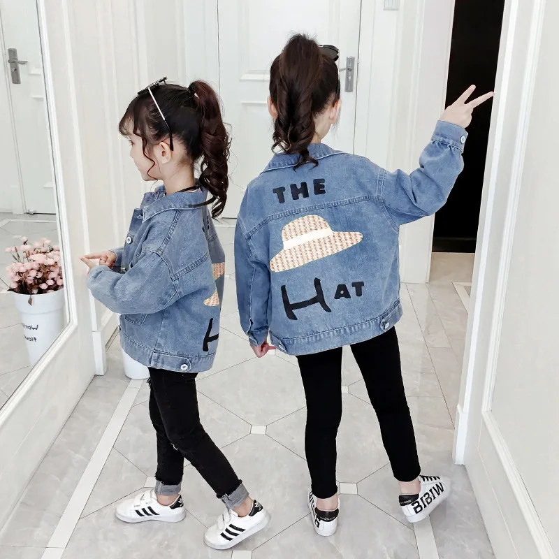 

Baby Girl Jacket New Spring and Autumn Girls Denim Jacket Korean Fashion 4-14 Years Girls Coat