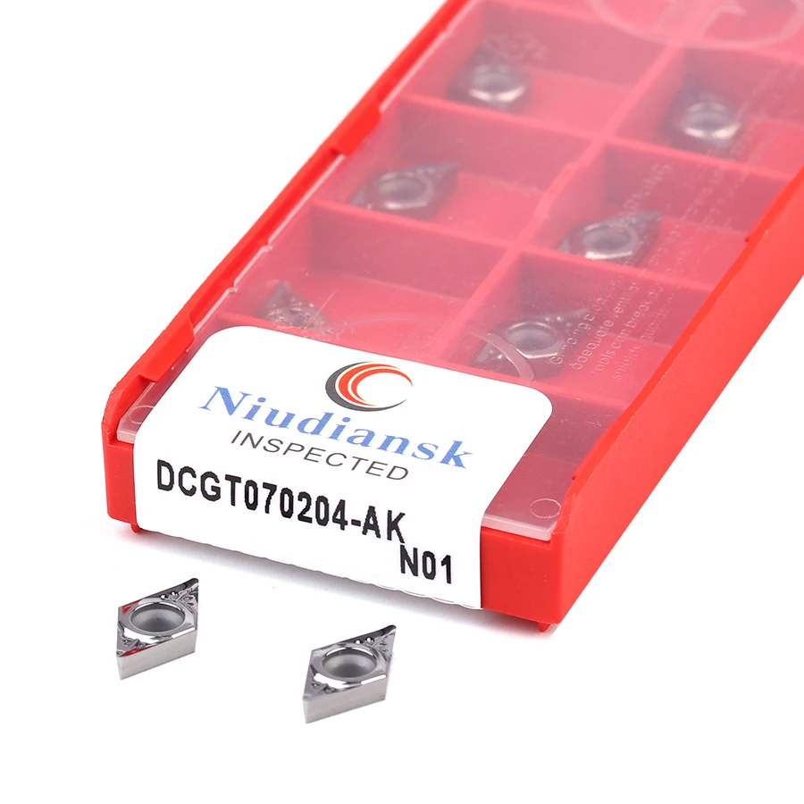 10 Buah DCGT070202 DCGT070204 DCGT070208 AK N01 Carbide CNC Lathe Turning Insert Internal Turning Tool Cutting Insert untuk Aluminium