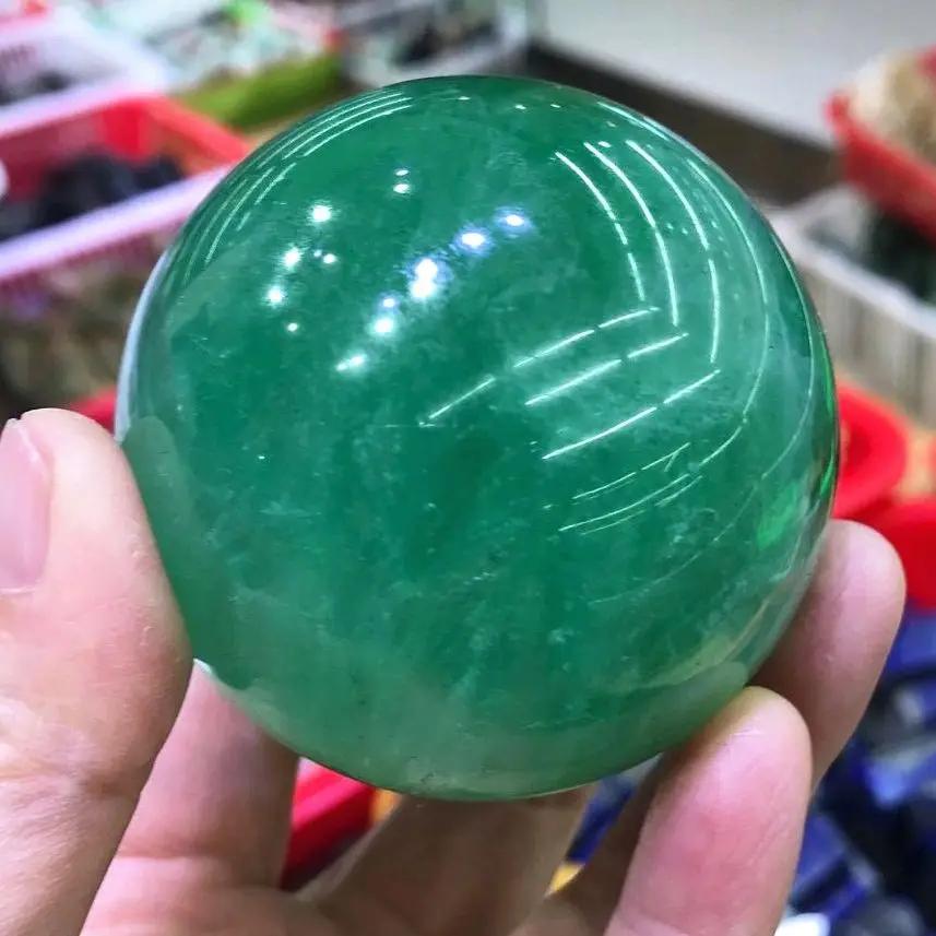 

5-8CM Natural Quartz Green Fluorite Ball Crystal Reiki Healing Decorative Stone Sphere Feng Shui Precious Ornaments Accessories