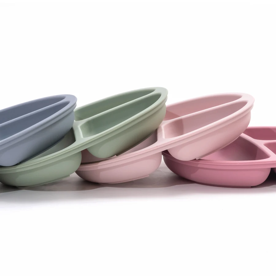 New Solid Color Silicone Baby Dishes Plate Infant Feeding Tray Toddle Training Bowl Children\'s Tableware Newborn Supplies