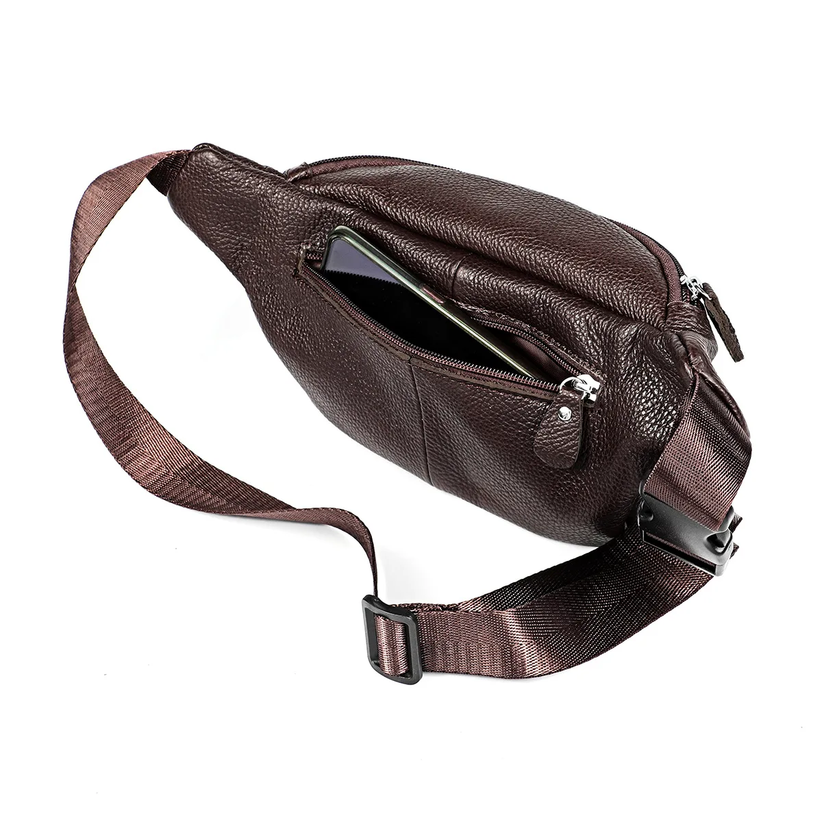 Men Bag Genuine Leather Cowhide Vintage Travel Riding Motorcycle Hip Bum Belt Pouch Fanny Pack Waist Purse Clutch Bag