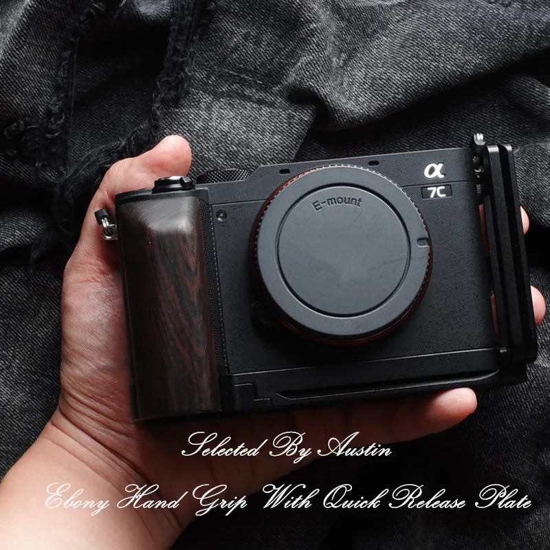 

Extendable Hand Grip W L Plate Bracket For Sony A7C Quick Release Plate Arca Swiss Ebony Hand Made