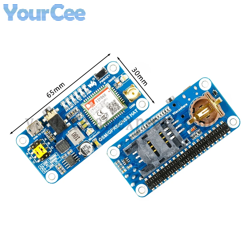 HAT BLE SIM868 GSM/GPRS/GNSS Development Expansion Board Module for Arduino Raspberry Pi 4B Zero