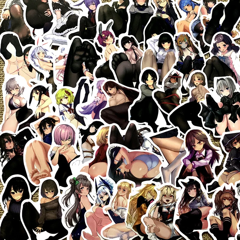 10/30/50/100Pcs Anime Sexy Feet Girls Adult Stickers Waterproof Decal Laptop Motorcycle Luggage Snowboard Fridge Car Sticker