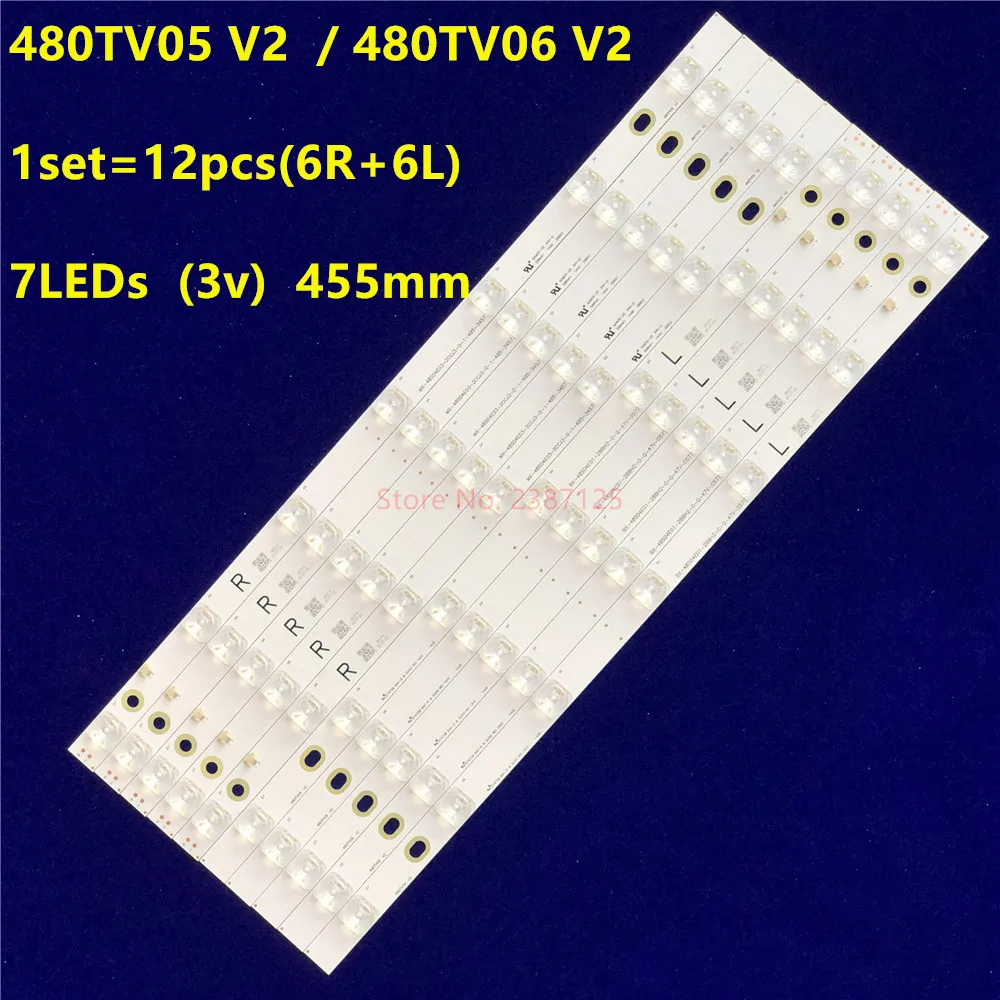 

LED Backlight Strip 480TV05 480TV06 V2 BX-48S04E01-2BBH2 MX-48S04E03-2CCJ3 for Pnasonic TX-48AX630B TX-48AX630E TX-48AXW634