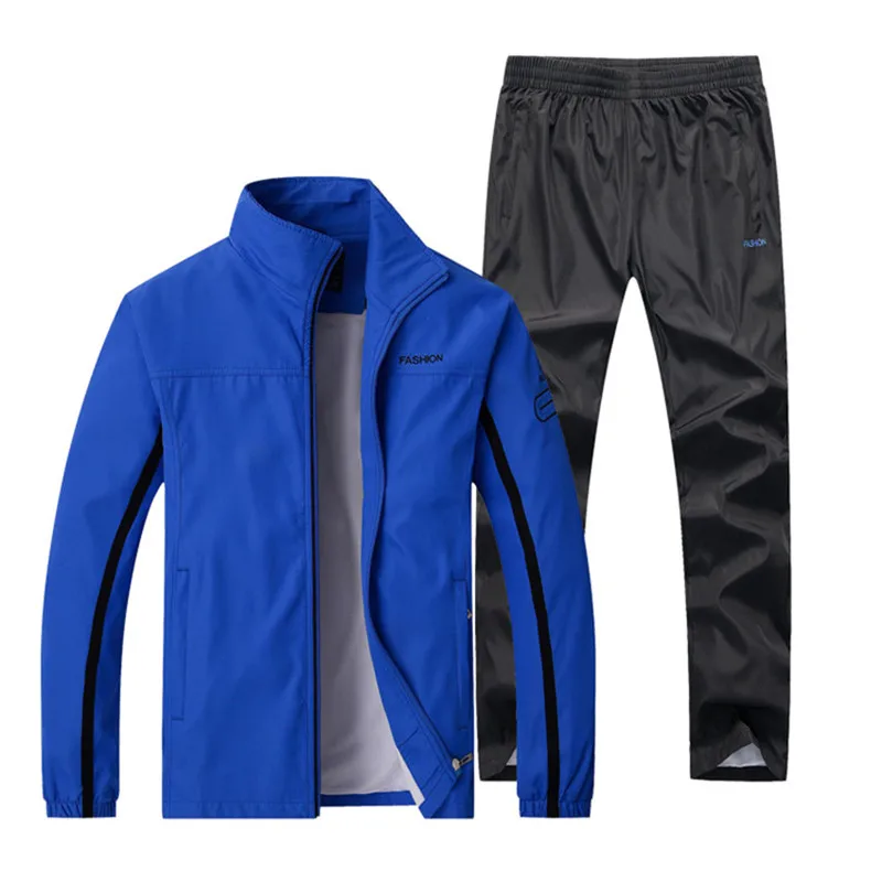 New Men\'s Sportswear Suit Tracksuit Male Sports Sets Spring Autumn Running Clothing 2 Pieces Set Jacket + Pants Asian Size