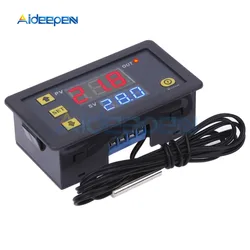 Controlador digital de temperatura, termostato con pantalla LED, W3230 24V DC 12V 110V 220V, interruptor de refrigeración y calefacción, sensor de temperatura NTC