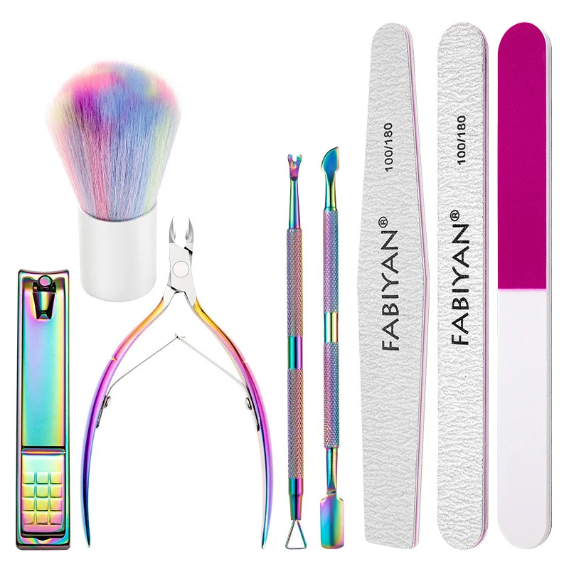 프로 아크릴 네일 키트 네일 아트 네일 브러쉬를위한 전체 매니큐어 세트 큐티클 가위 네일 파일 케어 세트가있는 날카로운 손톱깎이