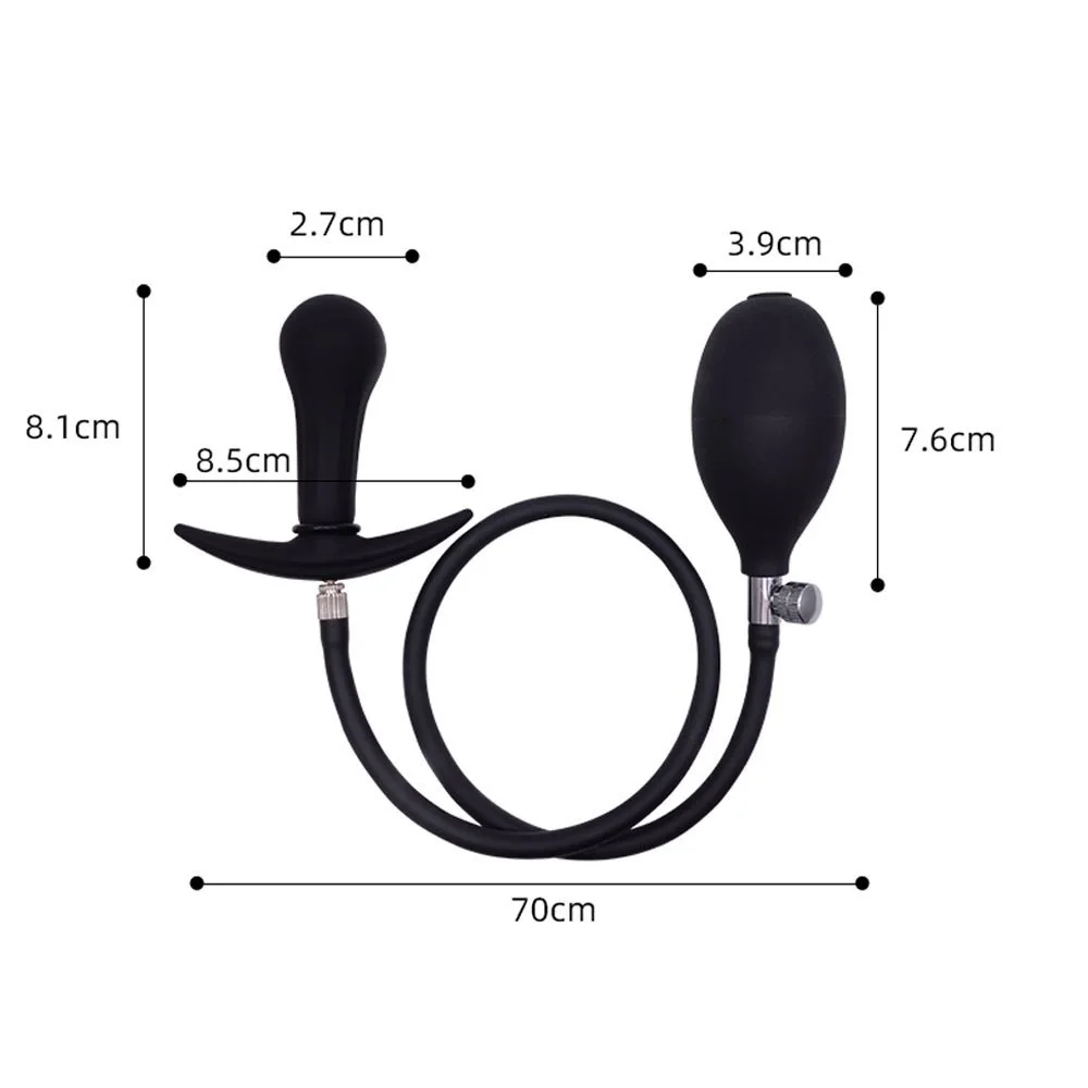 Inflatable Huge Butt Plug Built-in Steel Ball Women Vaginal Anal Dilator Expandable Silicone Prostate Massager Sex Toys for Men