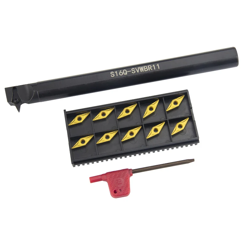 Imagem -04 - Svwbr l Interno Turning Tool Holder Cnc Corte Ferramentas Grupo Vbmt Carbide Insere Torno Bar S16q-svwbr11 S25s-svwbr16