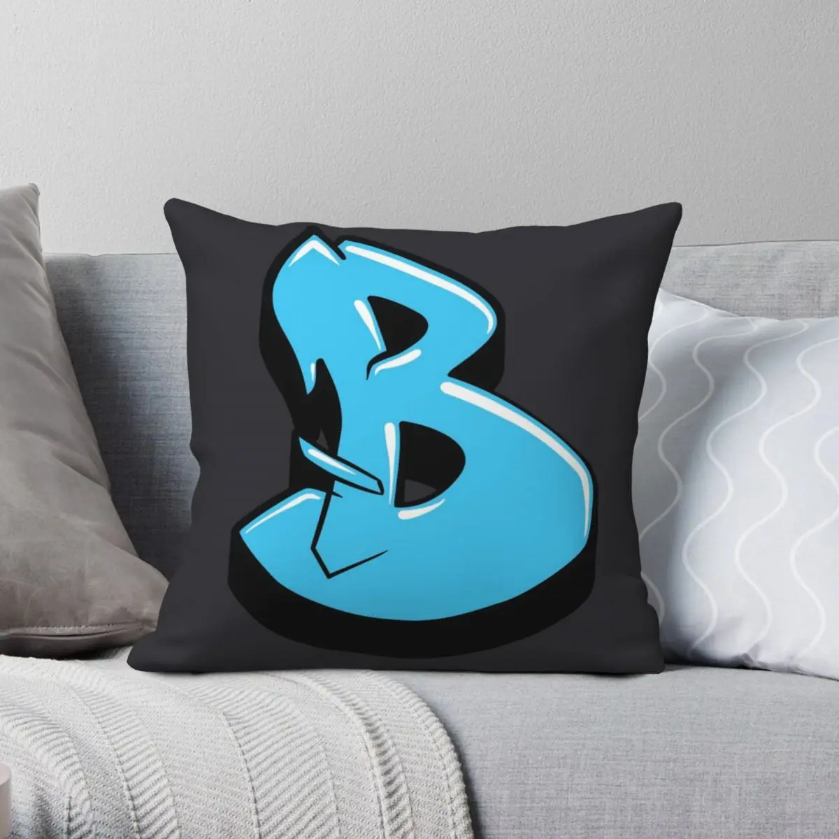 Copy Of Graffiti Letter B Pillowcase Polyester Linen Velvet Creative Zip Decor Throw Pillow Case Home Cushion Cover