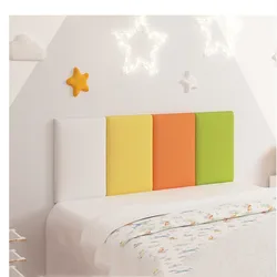 Bed Headboard Children's Room Anti-collision Soft Bag Tatami Self-adhesive Home Decor Bedroom Protective Wall Artificial Leather