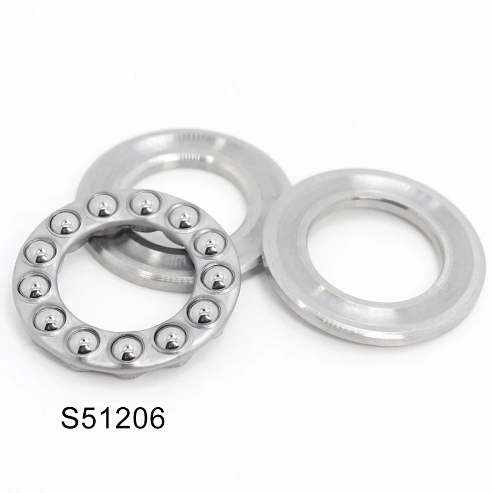 

S51206 Bearing 30*52*16 mm 2PCS ABEC-1 Stainless Steel Thrust S 51206 Ball Bearings