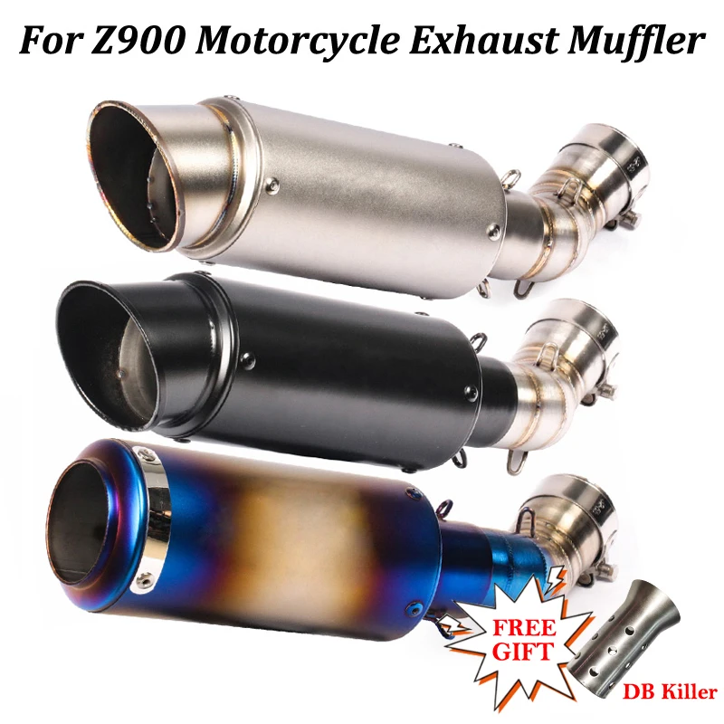 Slip-On For Kawasaki Z900 E A2 2017 2018 2019 Escape Echappement Muffler Motorcycle Exhaust Systems Middle Link Pipe DB Killer