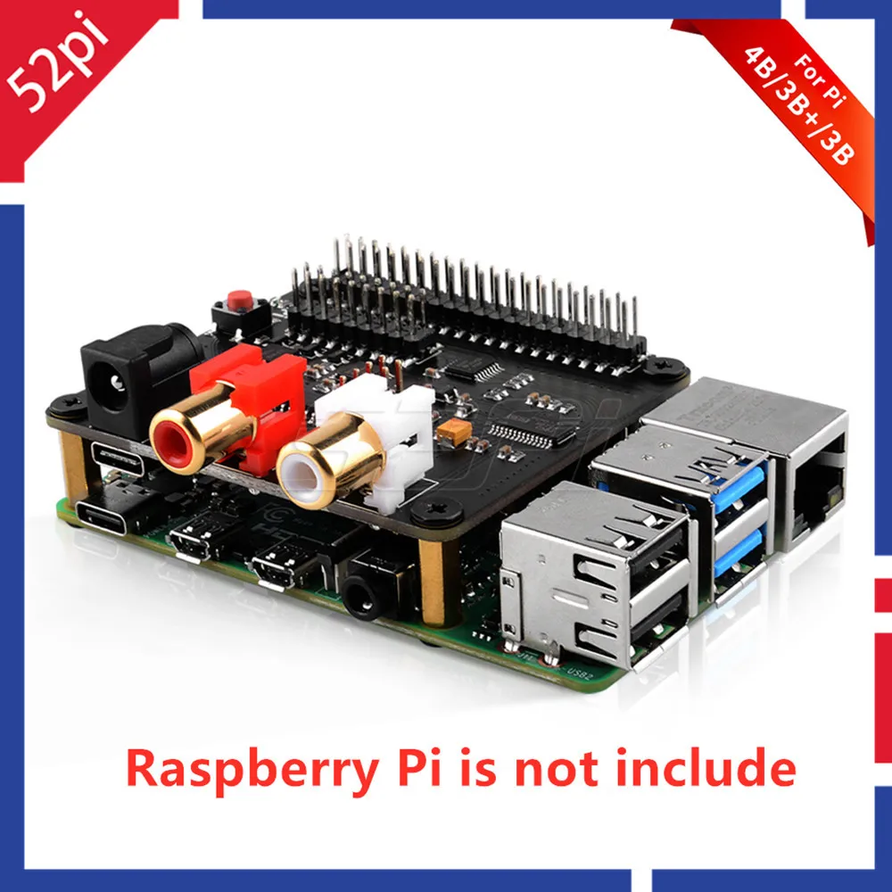 

52Pi X930 Bluetooth 5.0 HiFi DAC HAT Supports Safe Reboot,Safe Shutdown & Full Poweroff from Software For Raspberry Pi 4B/3B+/3B