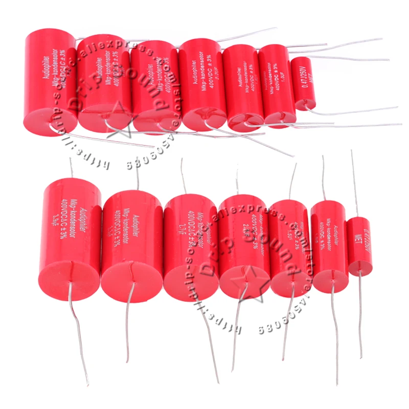 2pcs 400V 0.47uF-27uF Speaker Frequency Divider Amplifier Crossover Filter Membrane Polypropylene Film Non-Polarity Capacitor