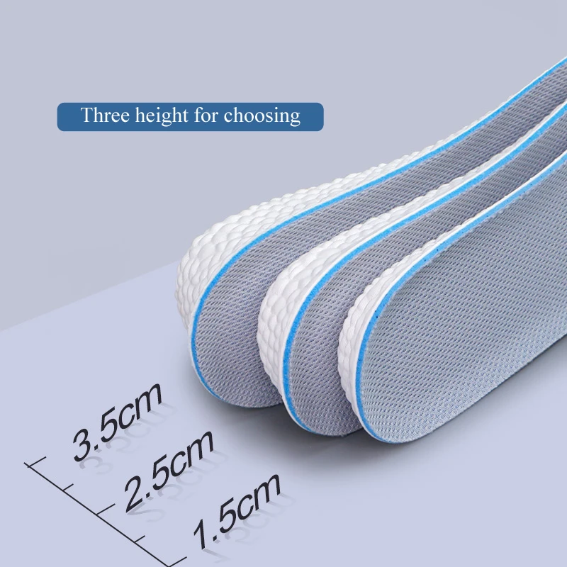 High-Elastic Increase height Insoles breathable sport sole pad PU material height increase insoles for men or women