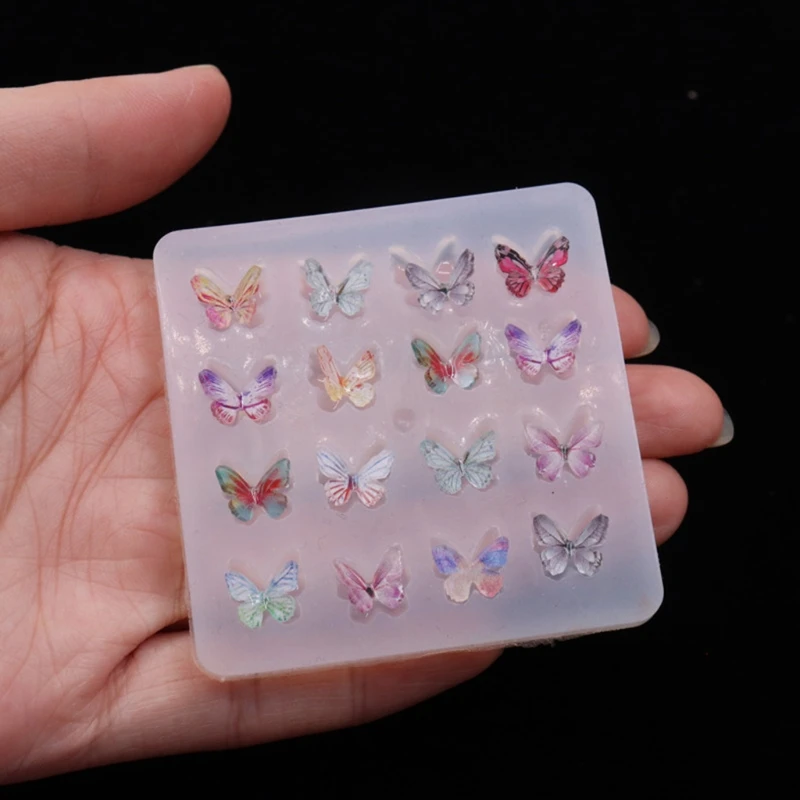 Shiny Glossy Small Butterfly Shape Hairpin Epoxy Resin Mold DIY Keychain Pendant Jewelry for DIY Craft Home Decor