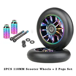 Stunt Scooter Wheels, ABEC-9 Bearings 88A, Replacement Freestyle Wheels, 2Pcs, 110mm