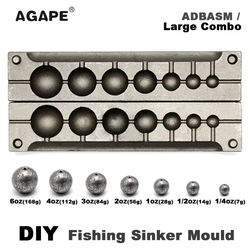 

Agape DIY Fishing Ball Sinker Mould ADBASM/Large Combo Ball Sinker 7g 14g 28g 56g 84g 112g 168g 7 Cavities