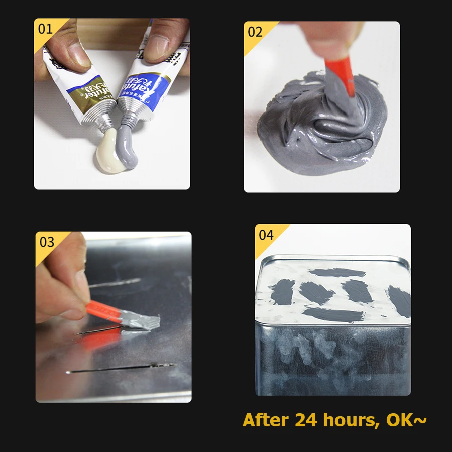 Kafuter 1ชุด AB 100G กาว + B Curing Super Liquid โลหะยางกันน้ำ Strong กาวกาวสำหรับสแตนเลสสตีล