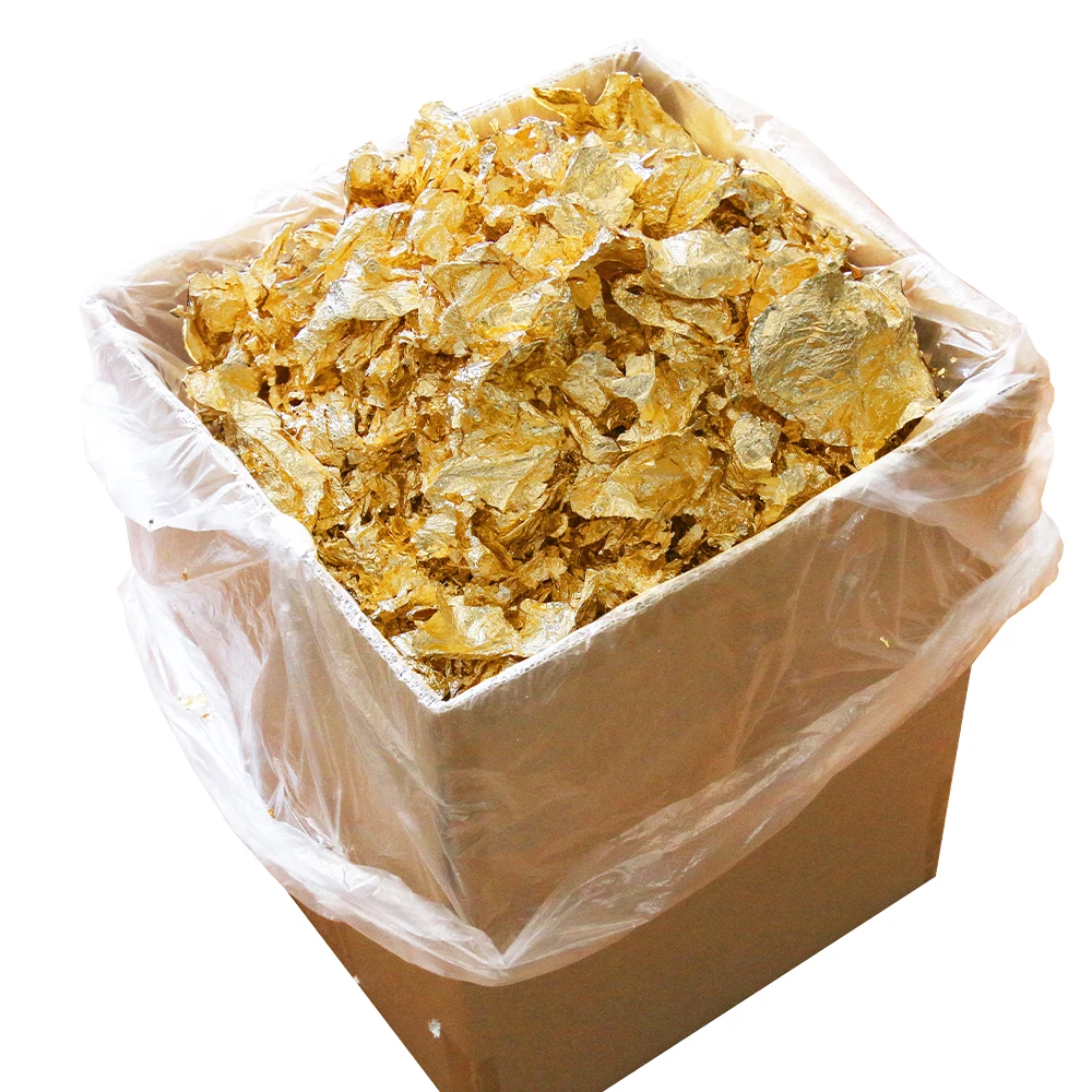 1KG Imitation Gold Flake Leaf Foil Gilding Aluminum Leaf  flake, Gold Leaf Sheets,decoration Wall