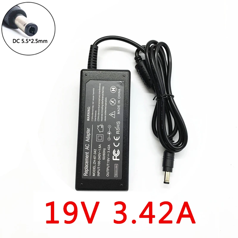 19V 3.42A 5.5*2.5mm AC DC Power Supply 19 V Adapter Laptop Charger 65W For ASUS K54LY K54H K54HY K56CA K56CB K56CM K56C