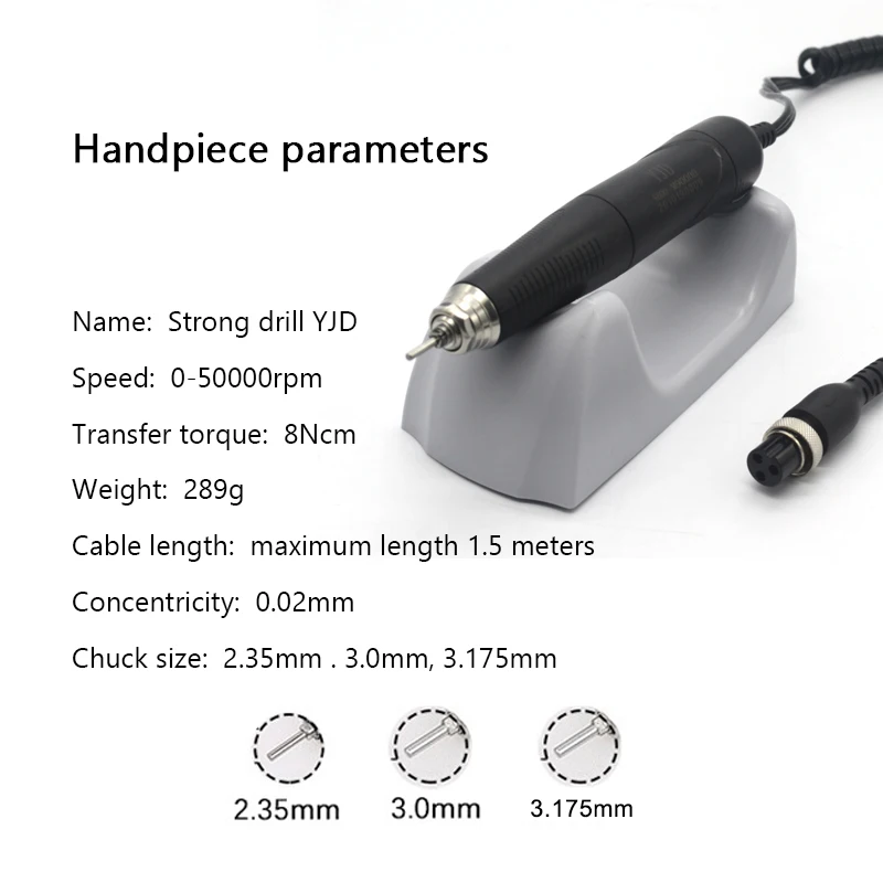 マニキュアを研磨するためのプラスチック製の電動ハンドピース,宝石を研磨するためのqz60 g800,50000rpm