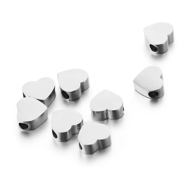10PCS/lot Stainless Steel Blank Stamping Tags Heart Charm Pendants For Diy Jewelry Makings Heart Charms Accessories