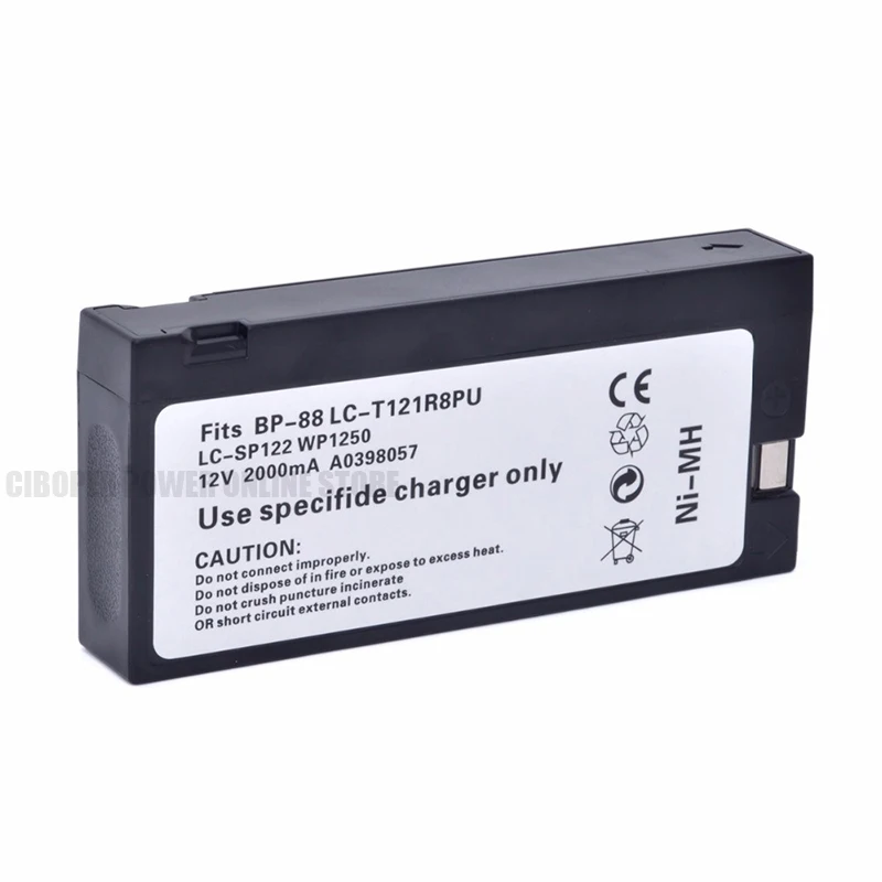 CP Medical Battery Pack LC-T121R8PU LC-SP122 WP1250 12V/2000mAh For Colin CVBP89,CVT84,ASM 5000,BP88-NXT,ASM500 Monitor