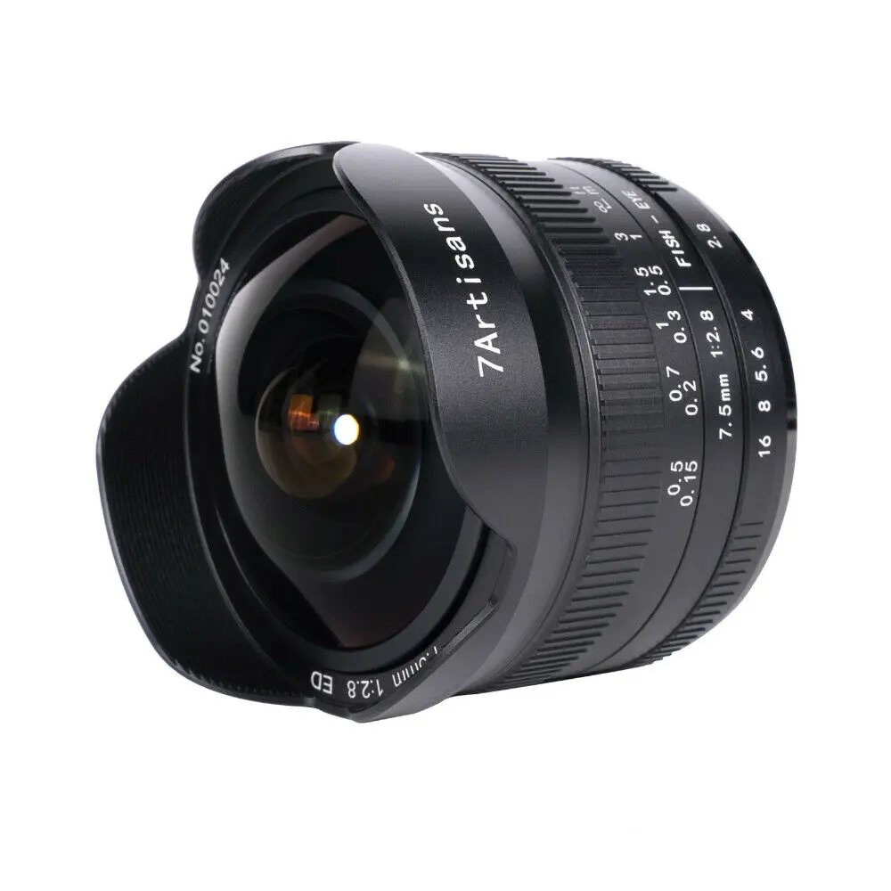 7artisans 7,5mm F2.8 Ver.II lente ojo de pez Manual para Sony E mount A7 A7II/para fuji XF/para montaje Nikon Z/para montaje Macro 4/3