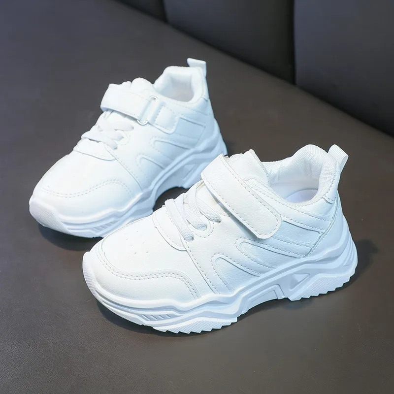 Autumn Kids White Sneakers Leisure Platform Light Soft Fashion Boys Girls Sport Shoes Size 26-37 All-match Children Trainers