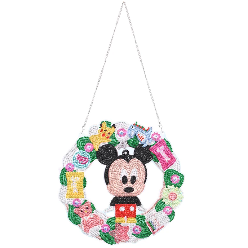 Disney 5D diament malarstwo wieniec świąteczny specjalny Rhinestone Cartoon Donald Mickey dziecko haft DIY dekoracja wnętrz (rękodzieło)