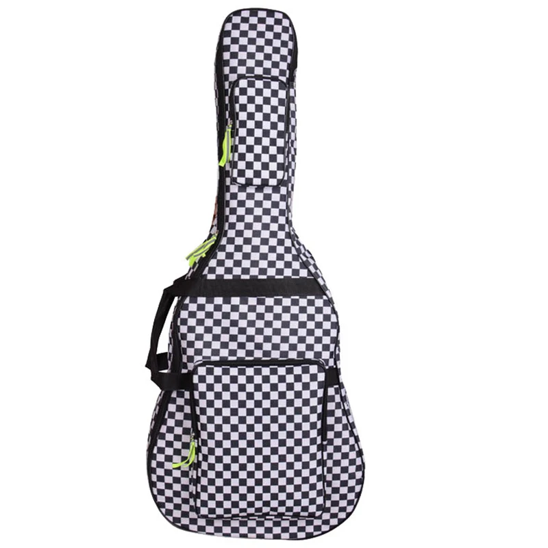 

Avril The Same Guitar Bag 40 41 inch Folk Acoustic Guitar Bag Double Backpack Black and White Lattice Guitar Accessories