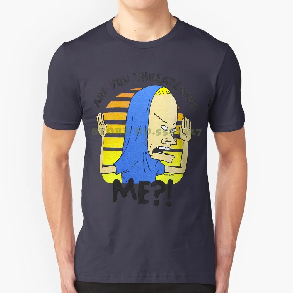 Men T Shirt 100% Cotton Print Shirts Beavis And Butt-Head Cornholio Are You Threatening Me Mens Graphic T Shirt