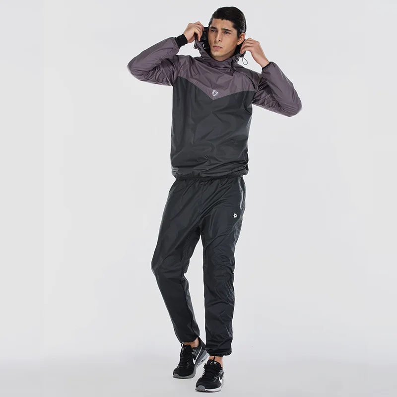 VANSYDICAL Sauna Suit Mens Womens Gym Clothing Set Hoodies Pullover Sportswear Running Fitness Weight Loss Sweating Sports Suit