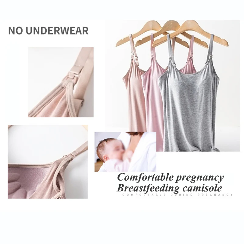 Sanderala Women Tanks Bralette Soft Wireless Breastfeeding Pregnant Women's Base Camisole Vest Female Underwear Crop Top