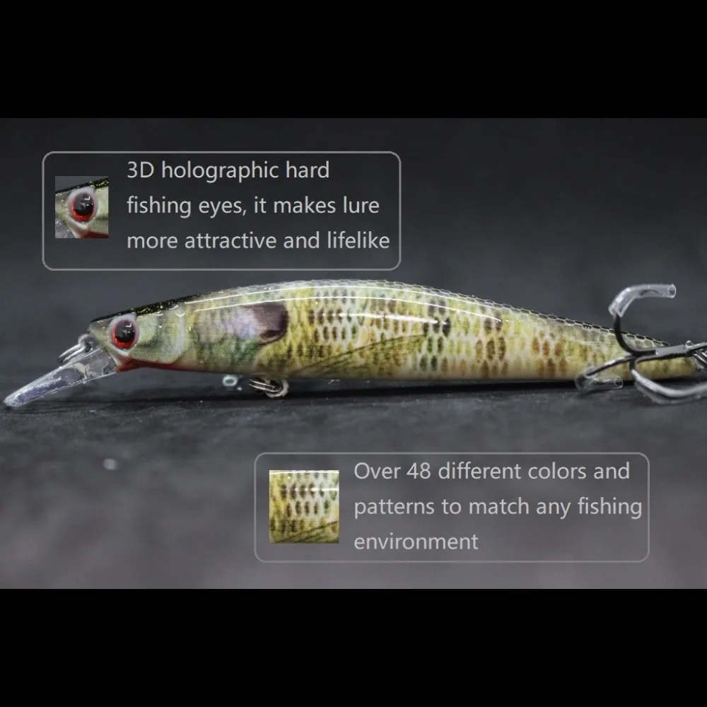 wLure Wobbler Fishing Lures 13.5g 11.4cm Lifelike Weight Transfer Long Distance Floating Lure Jerkbait  Treble Hooks HM673