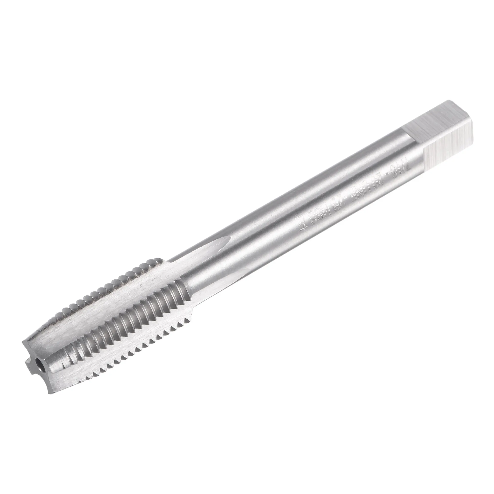 Uxcell-grifo de roscado para fresadora de hilo, máquina de mano izquierda HSS (acero de alta velocidad) 7/16 sin recubrimiento, 4 flautas rectas, 6542 "-20 UNF