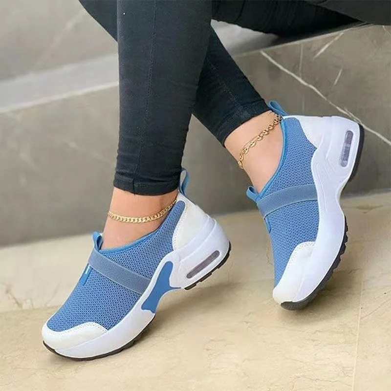 europe Mesh Breathable Women's Shoes 2022 New Fashion Sneakers Mixed Colors Slip-On Plus Size 43 Flats Platform Shoes for Woman